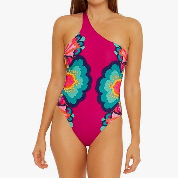 NWT Trina Turk Medallion Asymmetrical One Piece Swimsuit 4 - Picture 1 of 6